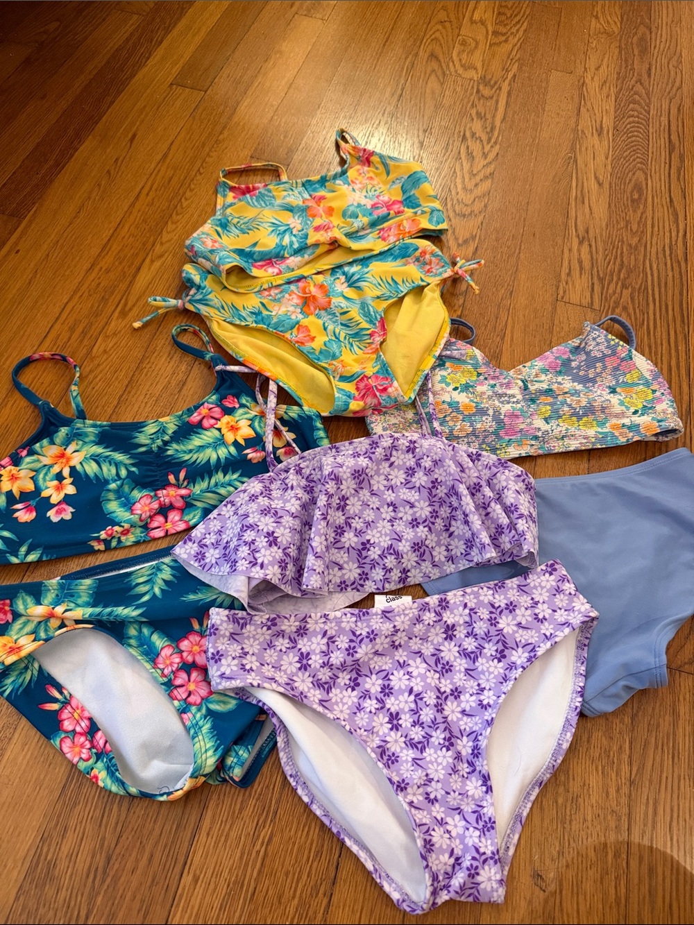 Art Class set of 4 floral Bikini Sets - girls size L 10-12